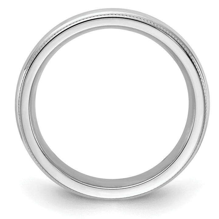 Sterling Silver 4mm Comfort Fit Milgrain Wedding Band - Front View