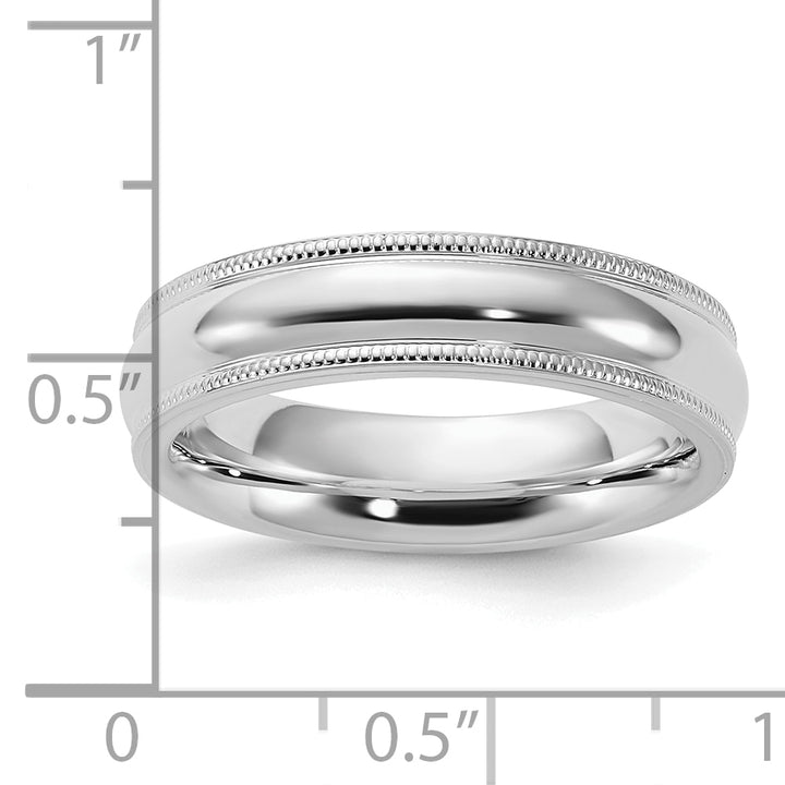 Sterling Silver 5mm Comfort Fit Milgrain Wedding Band - Collection