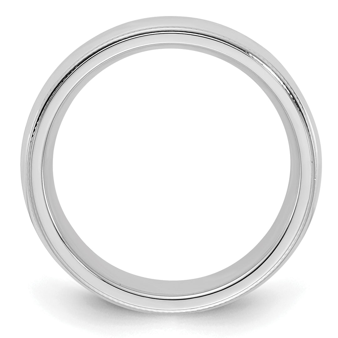 Sterling Silver 5mm Comfort Fit Milgrain Wedding Band - Front View