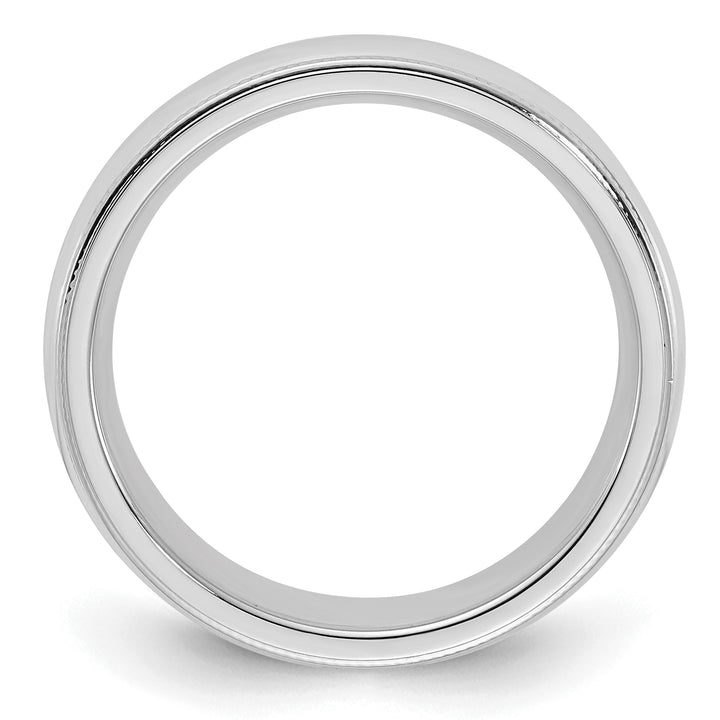 Sterling Silver 5mm Comfort Fit Milgrain Wedding Band - Front View