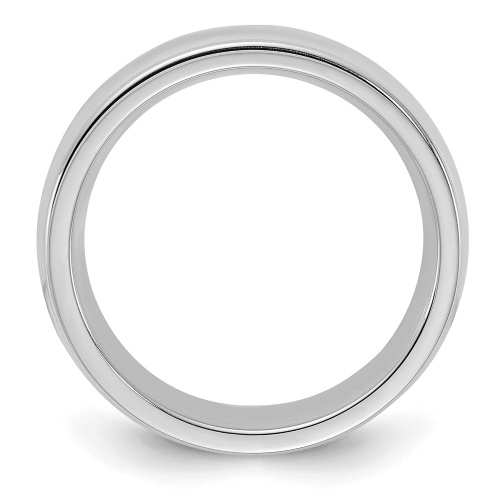 Sterling Silver 6mm Comfort Fit Milgrain Wedding Band - Front View