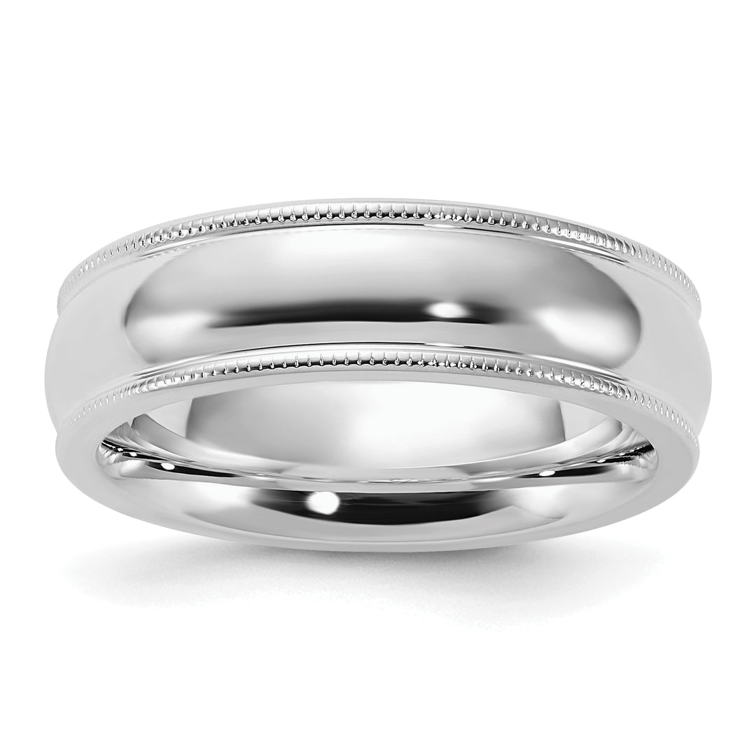 Sterling Silver 6mm Comfort Fit Milgrain Wedding Band