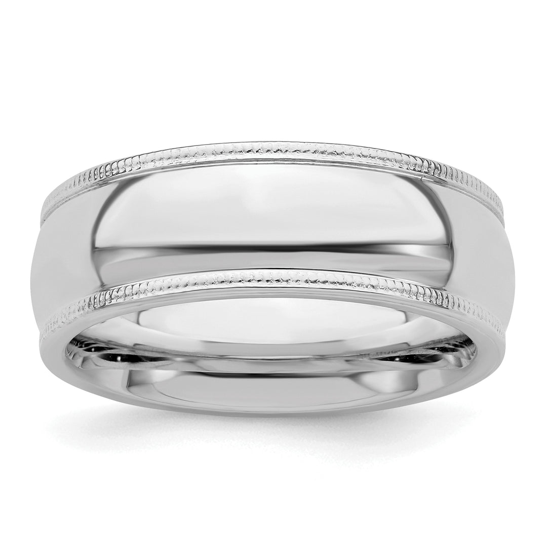 Sterling Silver 7mm Comfort Fit Milgrain Wedding Band