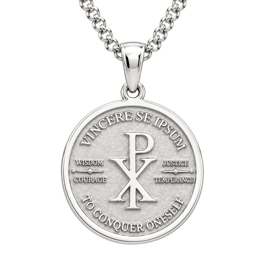 Chi Rho Religious Pendant, Sterling Silver