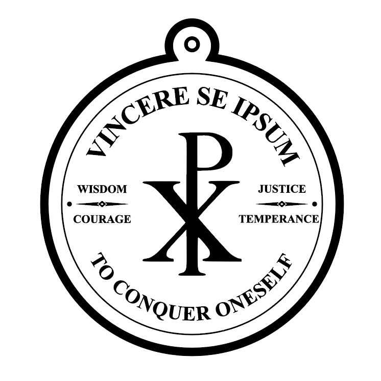 Vector artwork of the round Chi Rho pendant with its jump ring, prepared for laser engraving and cutting