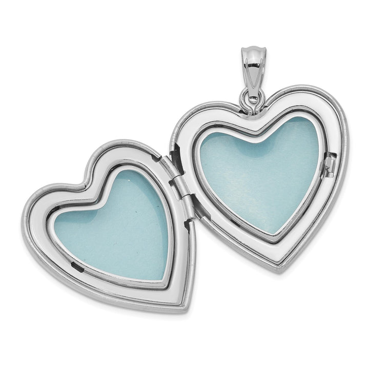 Sterling Silver Rhodium-plated 24mm Enameled Floral Mom Heart Locket — View 5 — AJ's Jewelry Queens NY