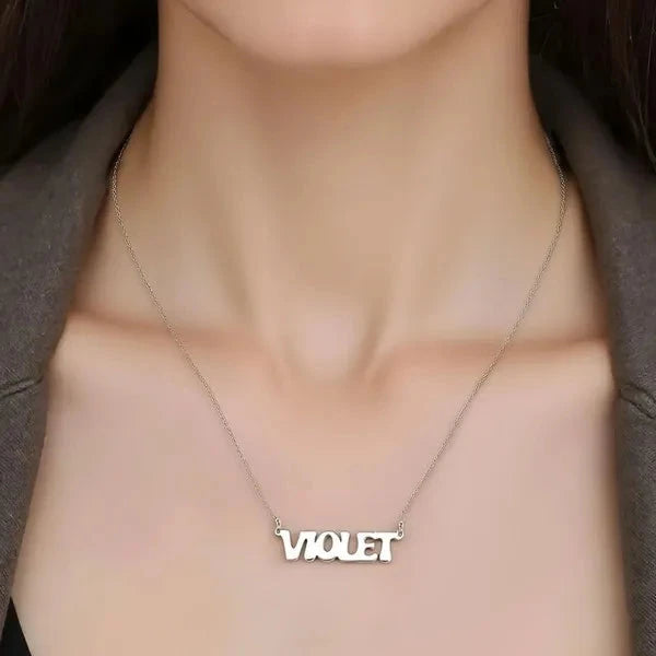14 Karat Retro Letter Style Name Necklace
