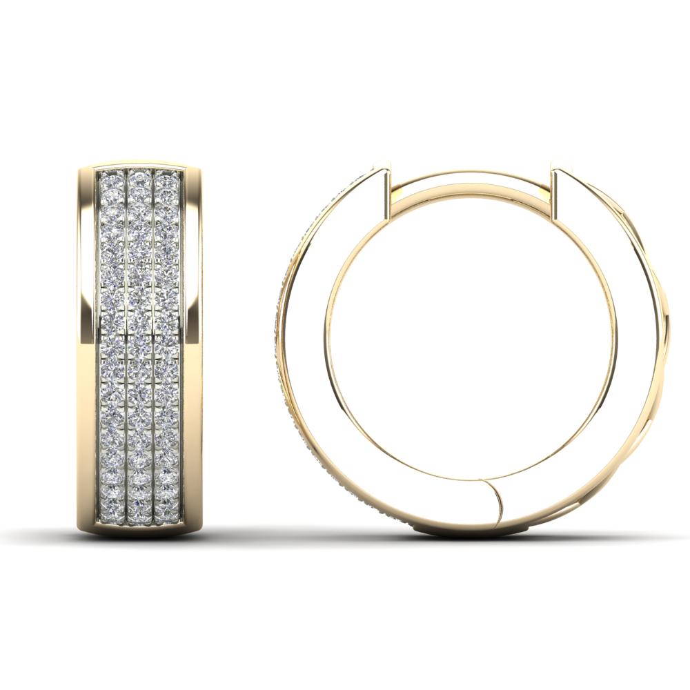 White 14 Karat Huggie Earrings 0.23ctw Round Diamonds — AJ's Jewelry Ridgewood, Queens NY