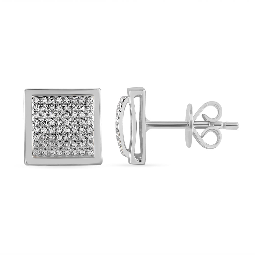 White 14 Karat Stud Earrings 0.24ctw Round Diamonds — AJ's Jewelry Ridgewood, Queens NY