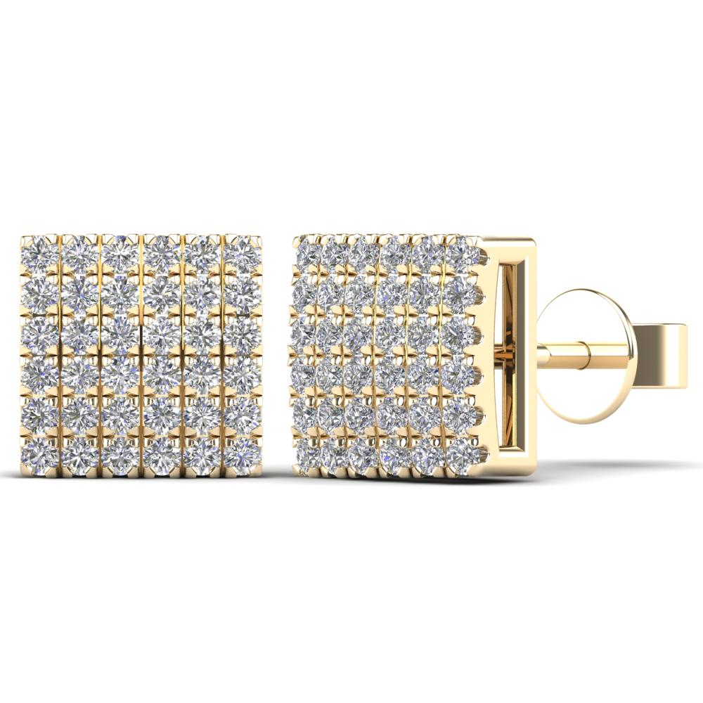 Yellow 14 Karat Stud Earrings With 0.22ctw Round Diamonds — AJ's Jewelry Ridgewood, Queens NY