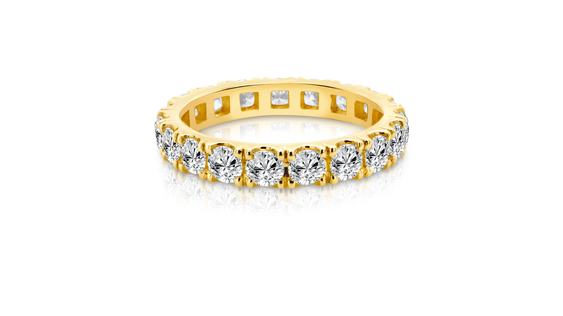 14kt yellow gold lab grown diamond eternity band banner - AJ's Jewelry Ridgewood Queens NY