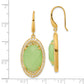 Sterling Silver Gold-tone Green Crystal and CZ Oval Dangle Earrings