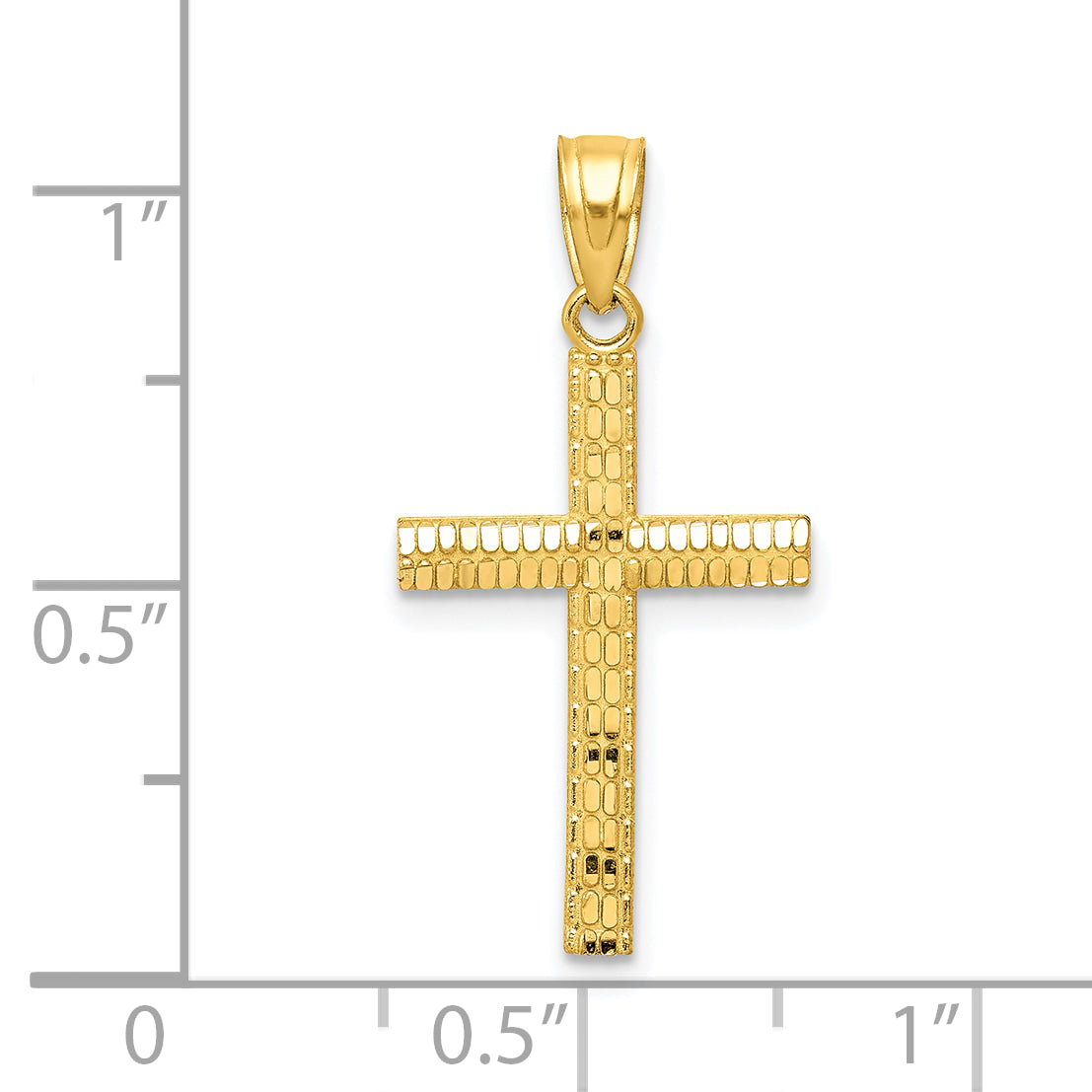 10k Diamond-Cut Cross Pendant