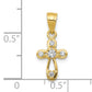 10k Small CZ Cross Pendant