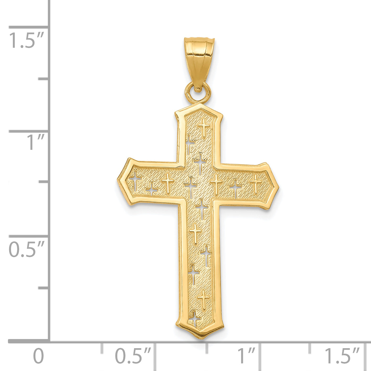 10k Passion Cross Pendant