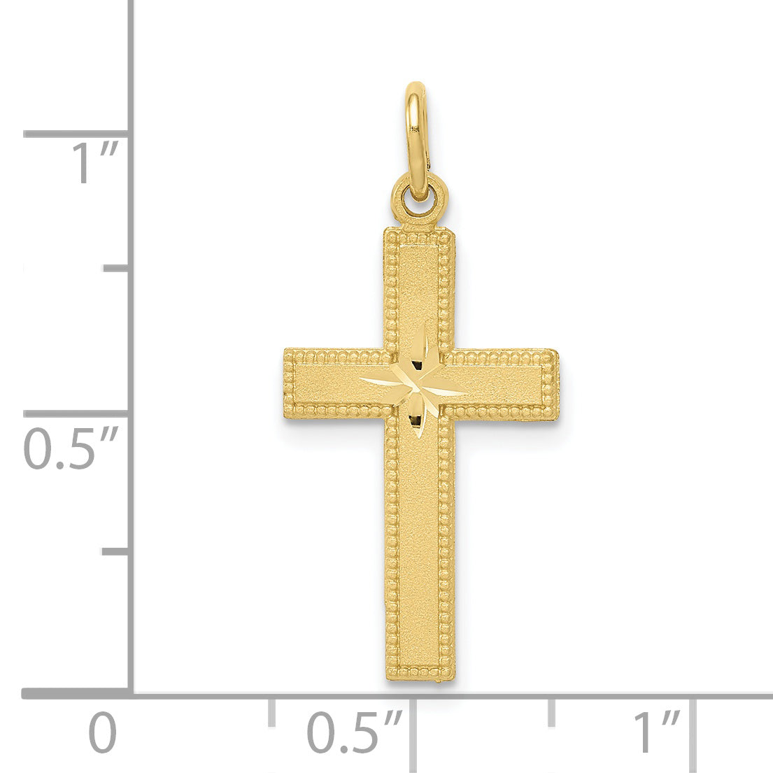 10k Diamond-cut Cross Pendant