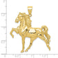10k Solid Polished Open-Backed Horse Pendant
