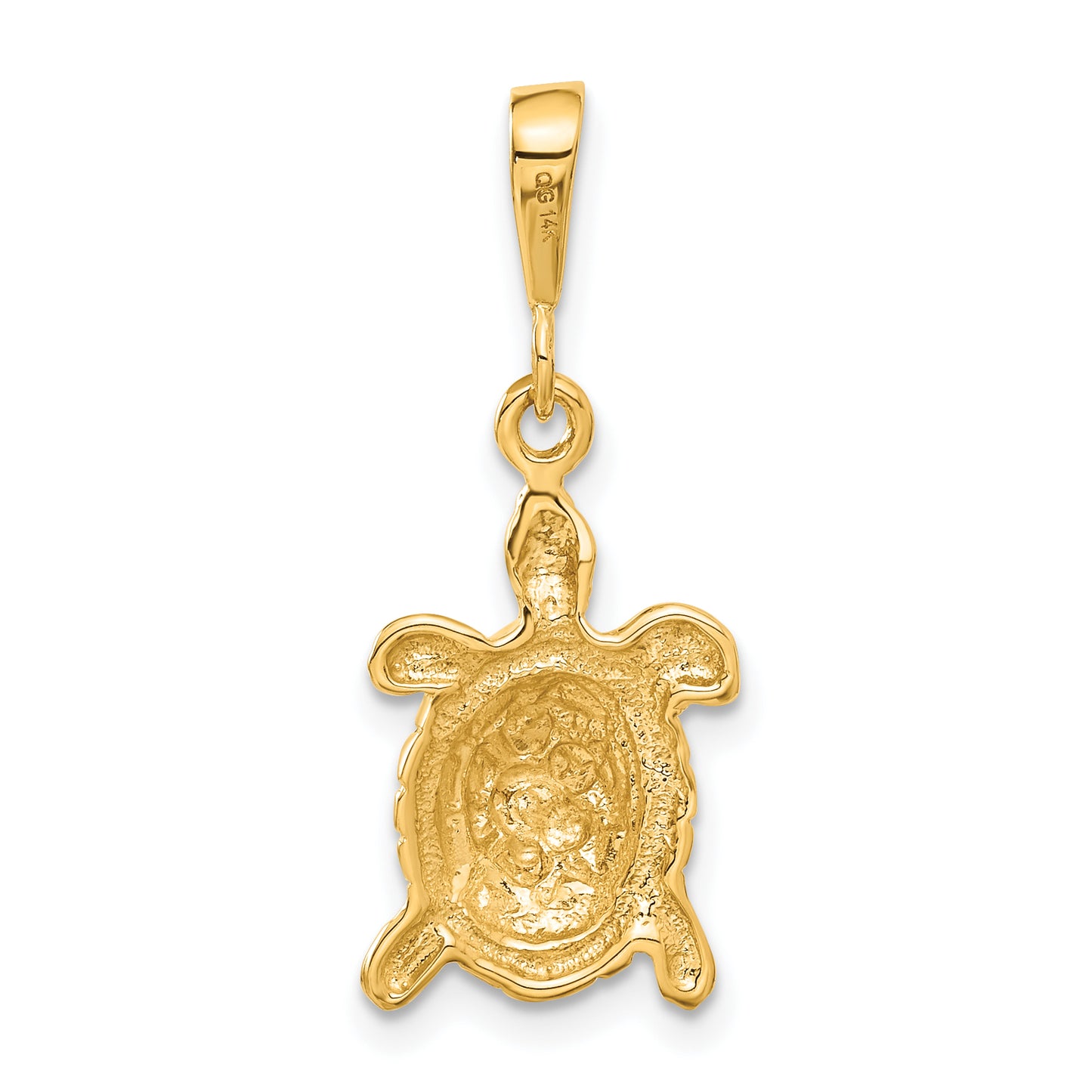 10k Solid Polished Open-Backed Sea Turtle Charm