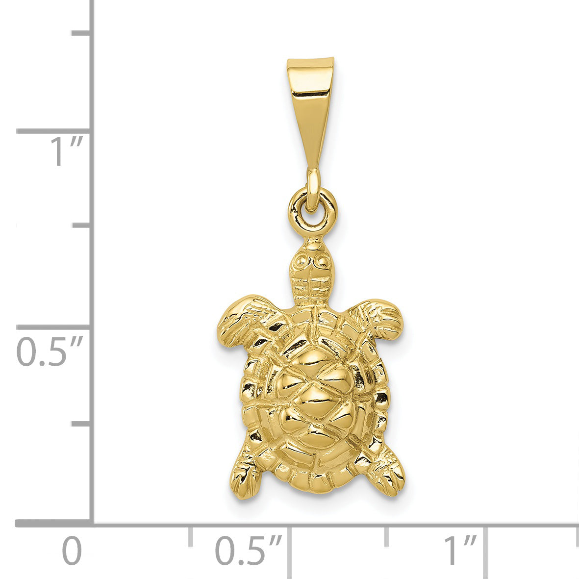 10k Solid Polished Open-Backed Sea Turtle Charm