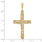 10k Satin Polished Antiqued Cross Pendant