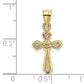 10K Small Cross with Flower Charm