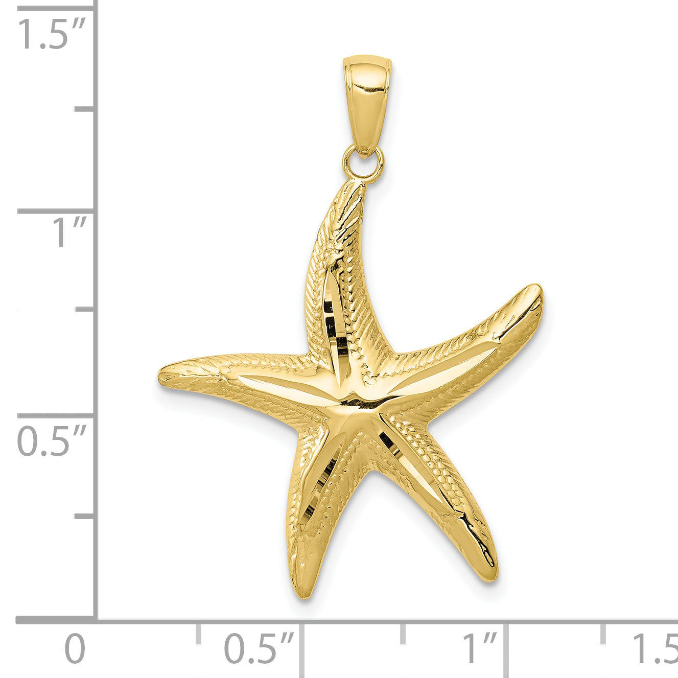 10K Diamond-cut Starfish Pendant