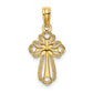 10K Cut-Out Polished Textured Cross Charm