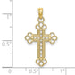 10K Textured and Cut-Out with Rope Frame Block Cross Charm