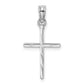 10K White Gold D/C and Polished Cross Charm