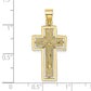 10K Textured Crucifix with Frame Charm