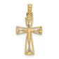 10K Cut-Out Cross with Triangle Ends Charm