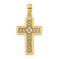 10K Textured Lace Center Cross Charm