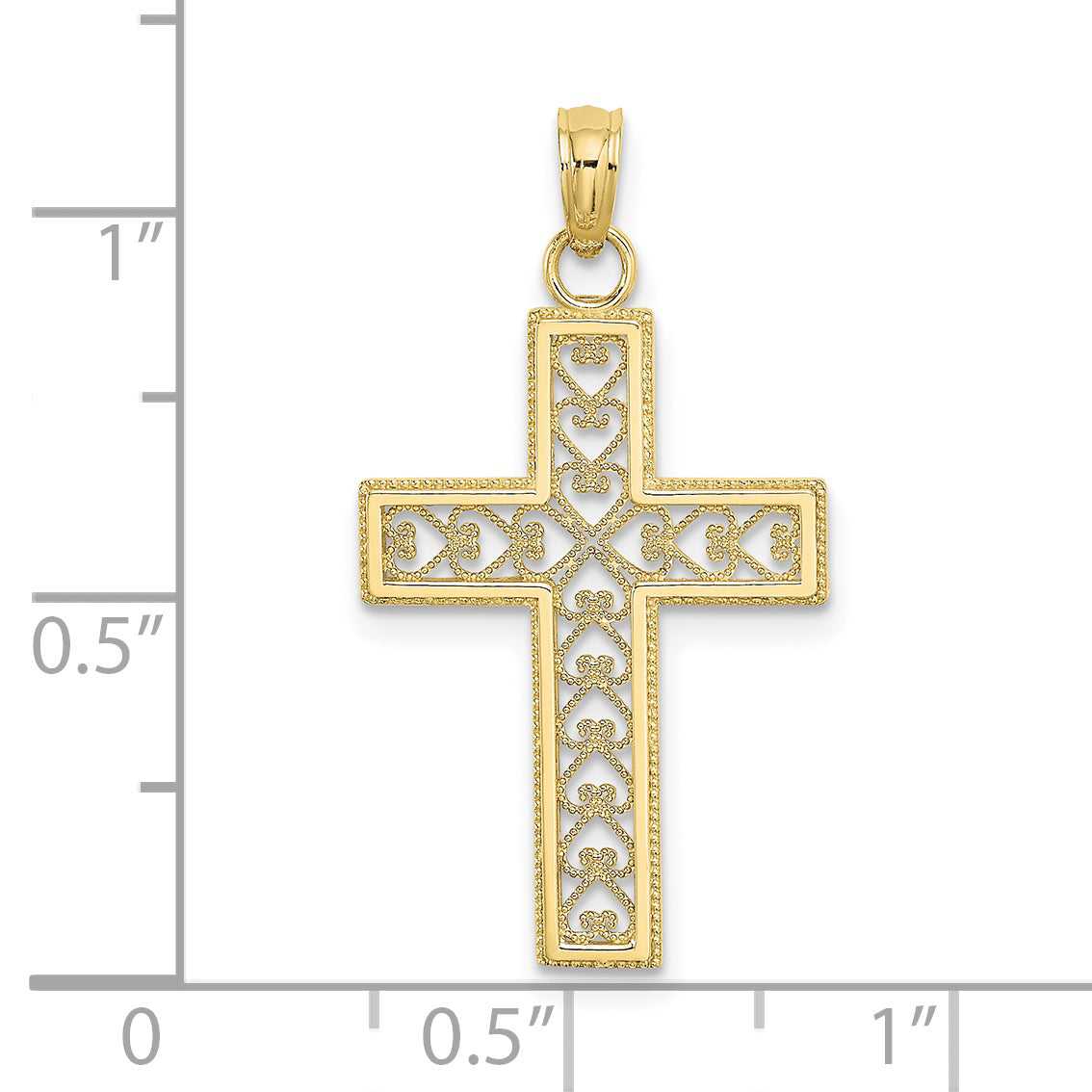 10k D/C Filigree Cross Pendant