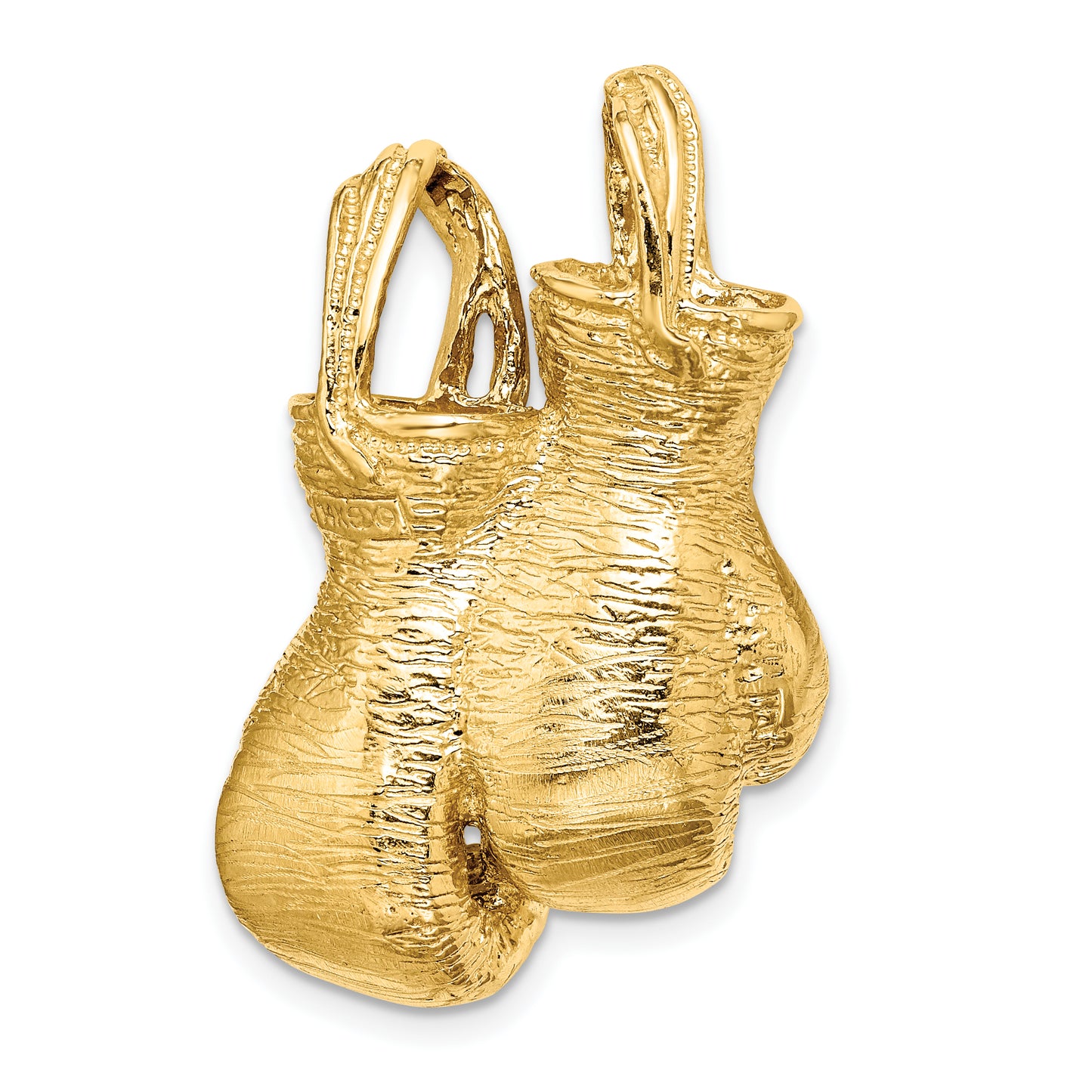 10K 3-D Textured Double Boxing Gloves Charm