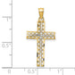 10K with Rhodium D/C Filigree Cross Pendant