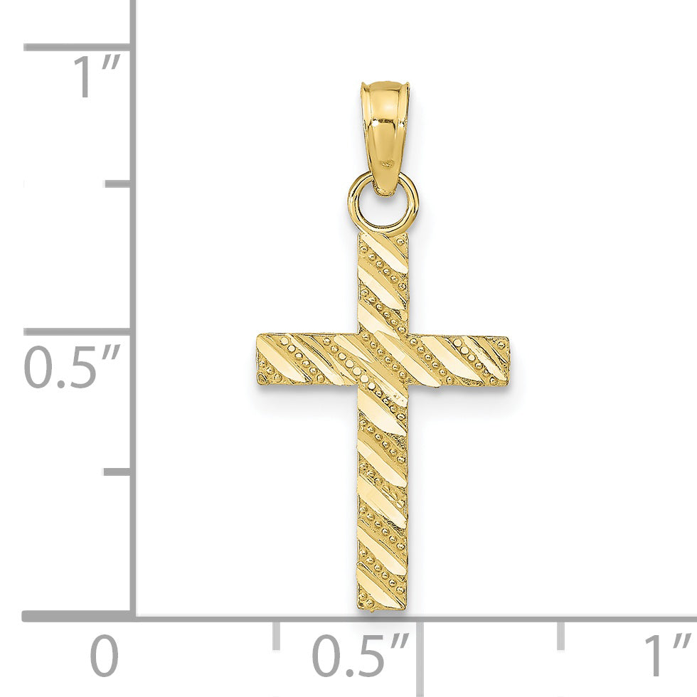 10k D/C Cross Pendant