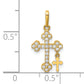 10K CZ Budded Cross with Cross Dangle Pendant