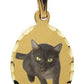 14 Karat Small Oval with Diamond Cut Edge Picture Pendant Charm