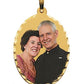 14 Karat Large Oval with Diamond Cut Edge Picture Pendant Charm