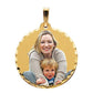 14 Karat Medium Round with Diamond Cut Edge Picture Pendant Charm