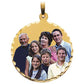 14 Karat Large Round with Diamond Cut Edge Picture Pendant Charm