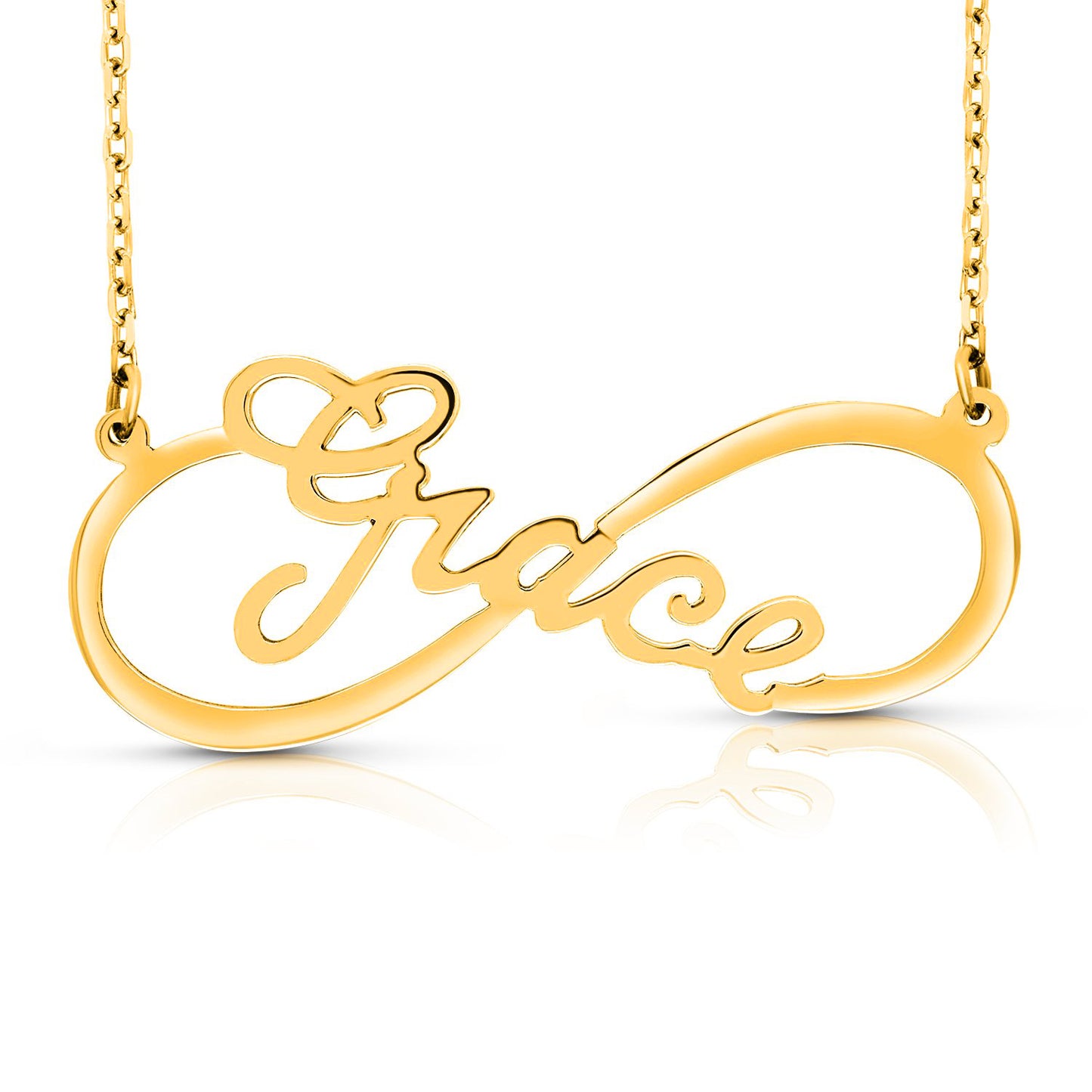 14 Karat "Grace" Style Infinity Nameplate