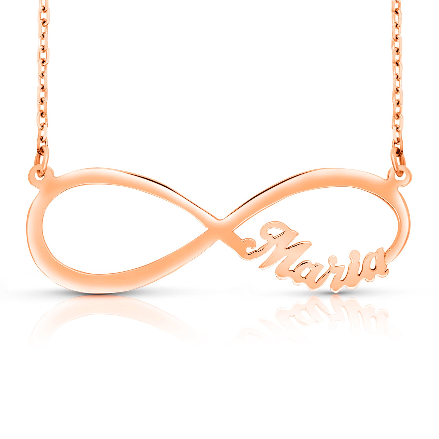 Infinity discount nameplate necklace