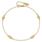 14k Polished Puffed Rice Bead 9in Plus 1in ext. Anklet