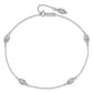 14k White Gold Puffed Rice Bead 9in Plus 1in ext. Anklet