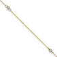 14k Two-tone Mirror Bead 9in Plus 1in ext. Anklet