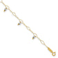 14K Two-Tone Mirror Beaded 9in Plus 1in ext. Anklet