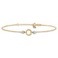 14k Two-tone Circle and Bead 9in Plus 1in ext. Anklet