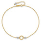 14k Two-tone Circle and Bead 9in Plus 1in ext. Anklet