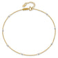 14k Two-tone Cable with Mirror Beads 9in Plus 1in Ext. Anklet